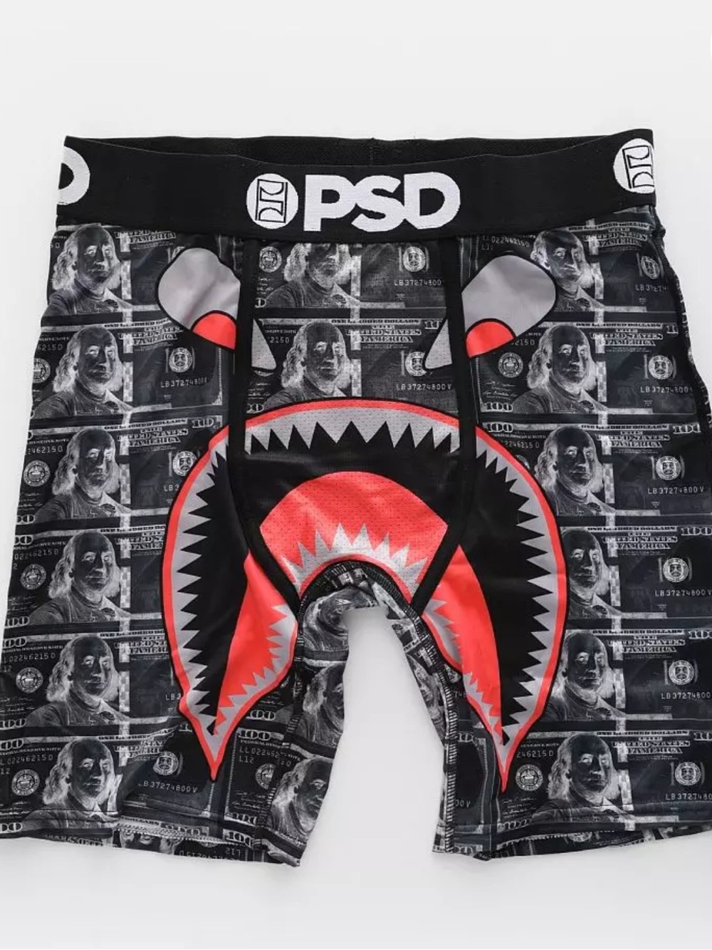 PSD Wareface Stretch Boxer Briefs money size XL black red